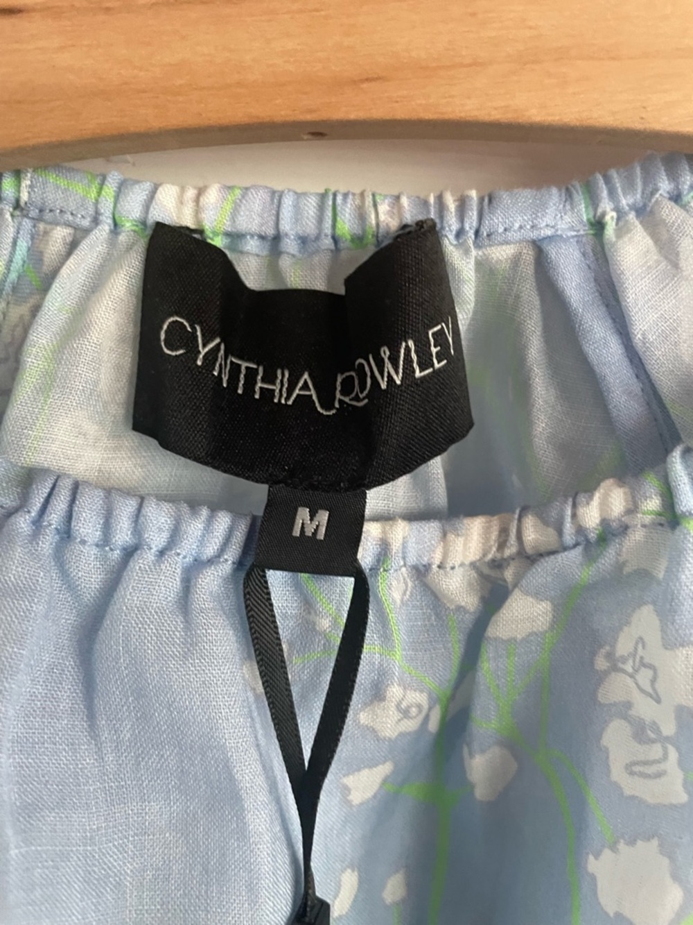 Cynthia Rowley Pastel Blue Floral Ruffle Blouse - Picture 5 of 9